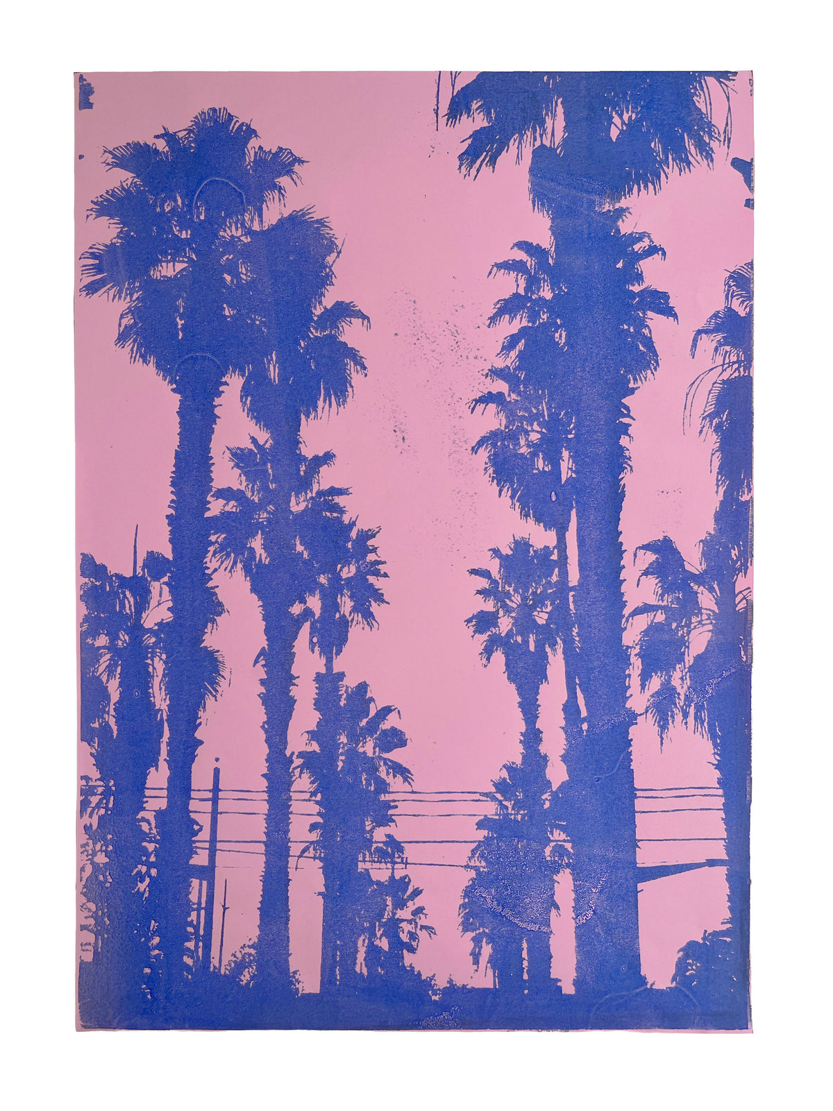 ORIGINELE PALM SCENE MONOPRINT - LICHTROZE