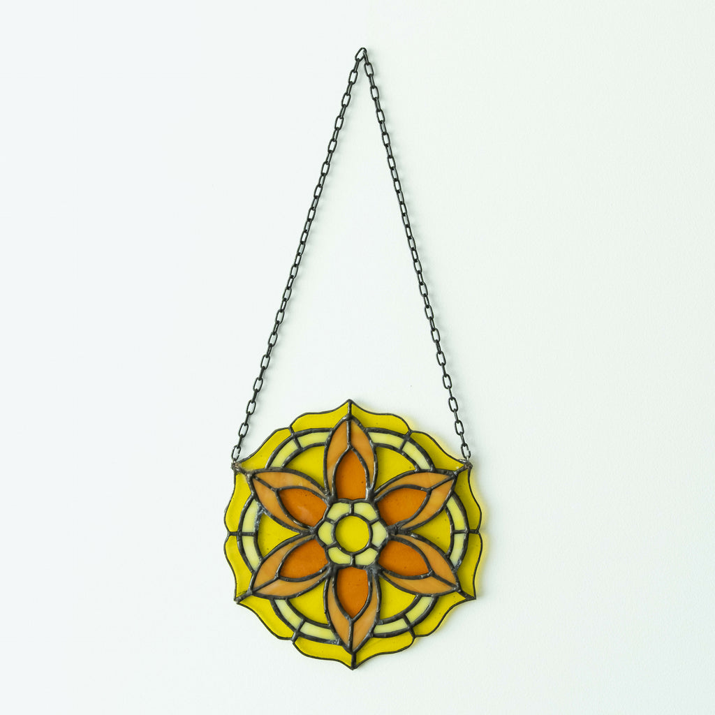 Glas in lood Mandala Geel/Oranje
