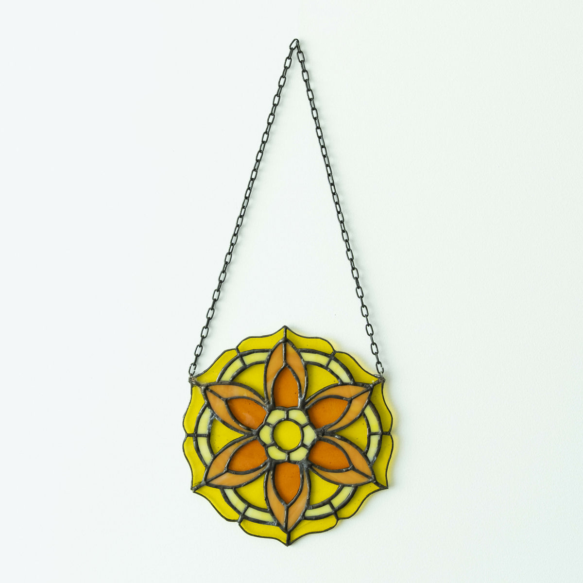 Glas in lood Mandala Geel/Oranje