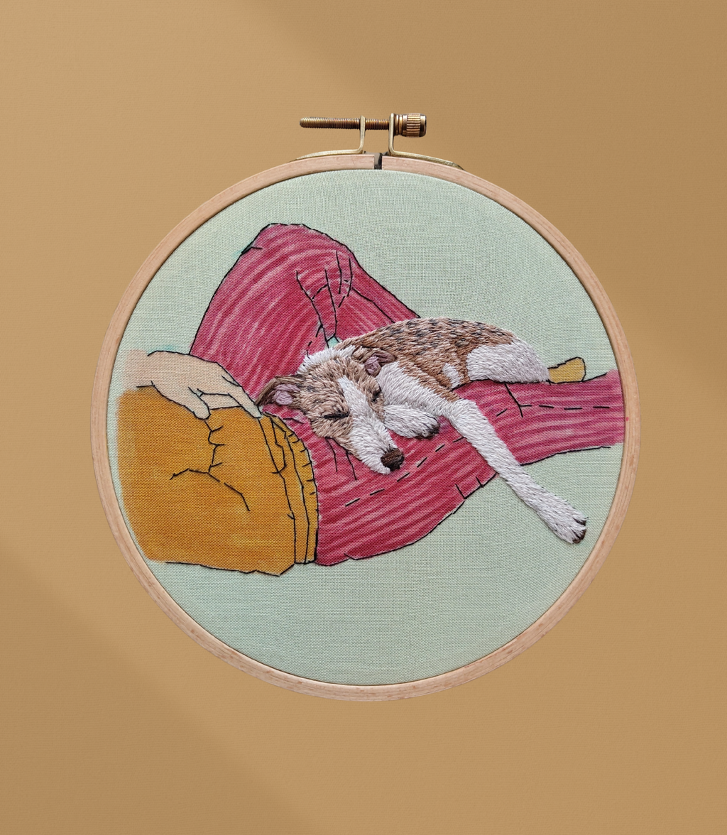 Custom dog portrait - choose your own breed, embroidery by Janneke Embroidery – view 3