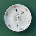 Ballerina Catharine – flower cake plate with screen printed ballerina by VlechtwerkDelft