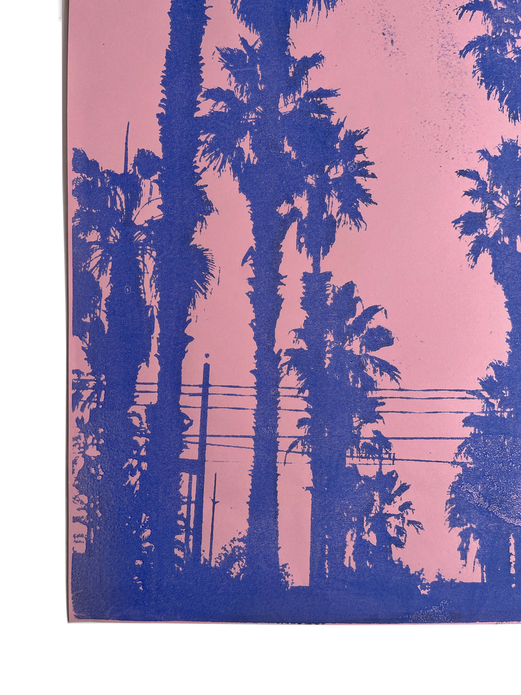 ORIGINELE PALM SCENE MONOPRINT - LICHTROZE