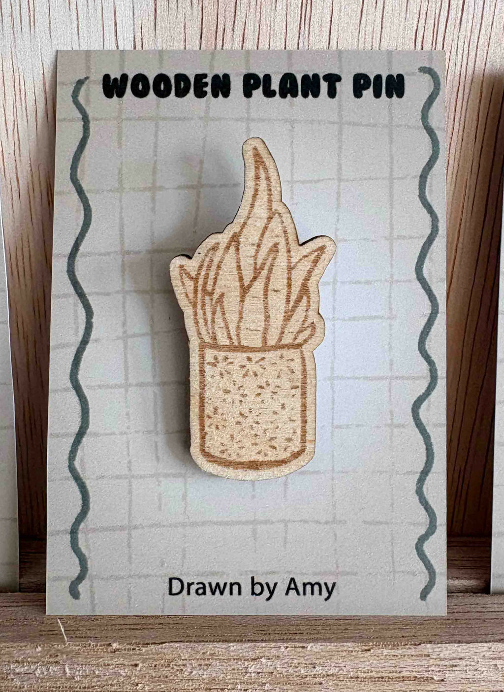 Wooden Snake Plant Pin