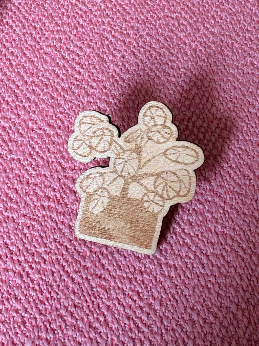 Wooden Money Plant Pin