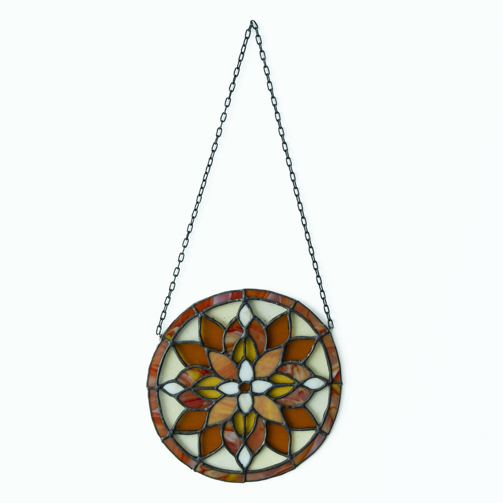 Glas-in-lood mandala rood