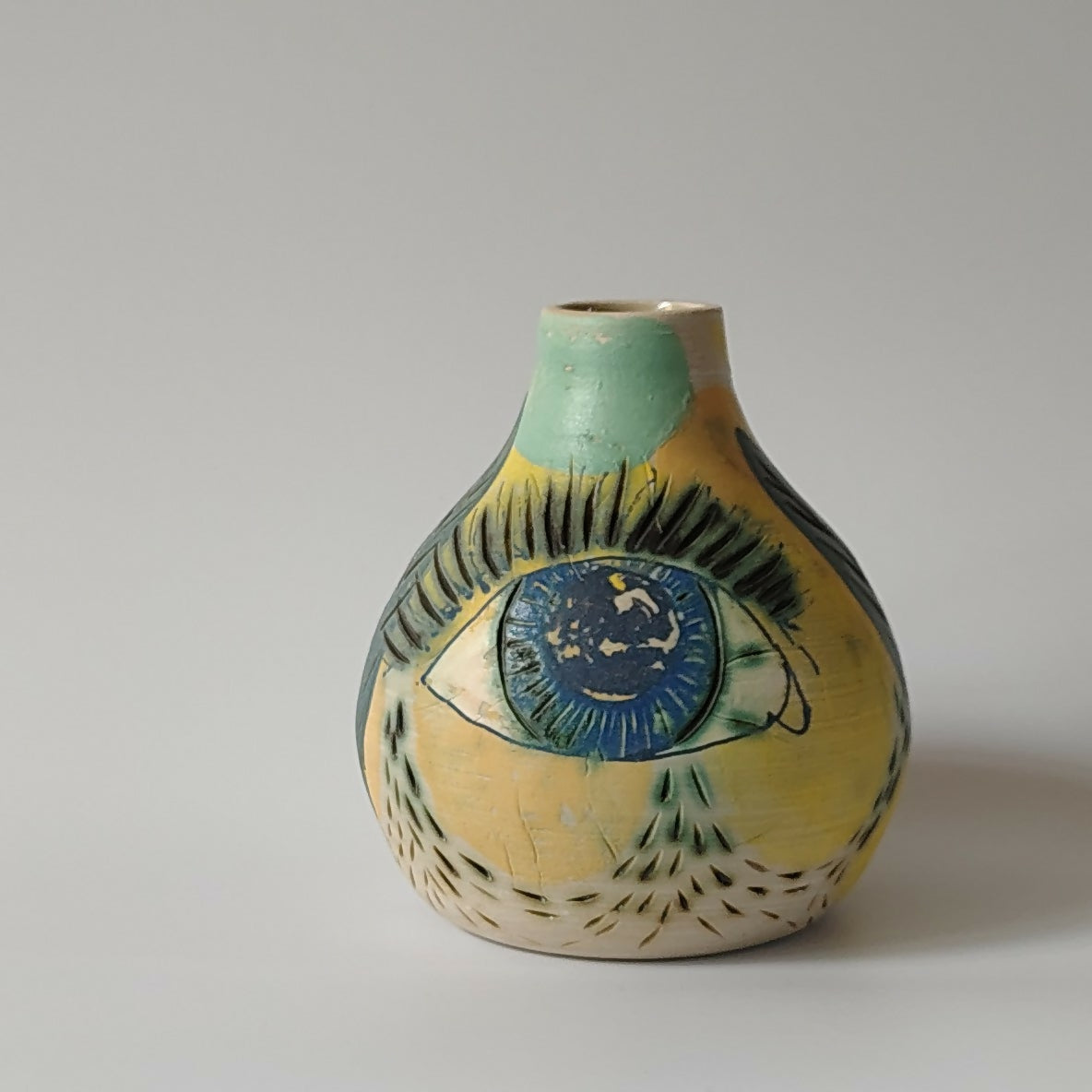 Monoprinted Eye Vase