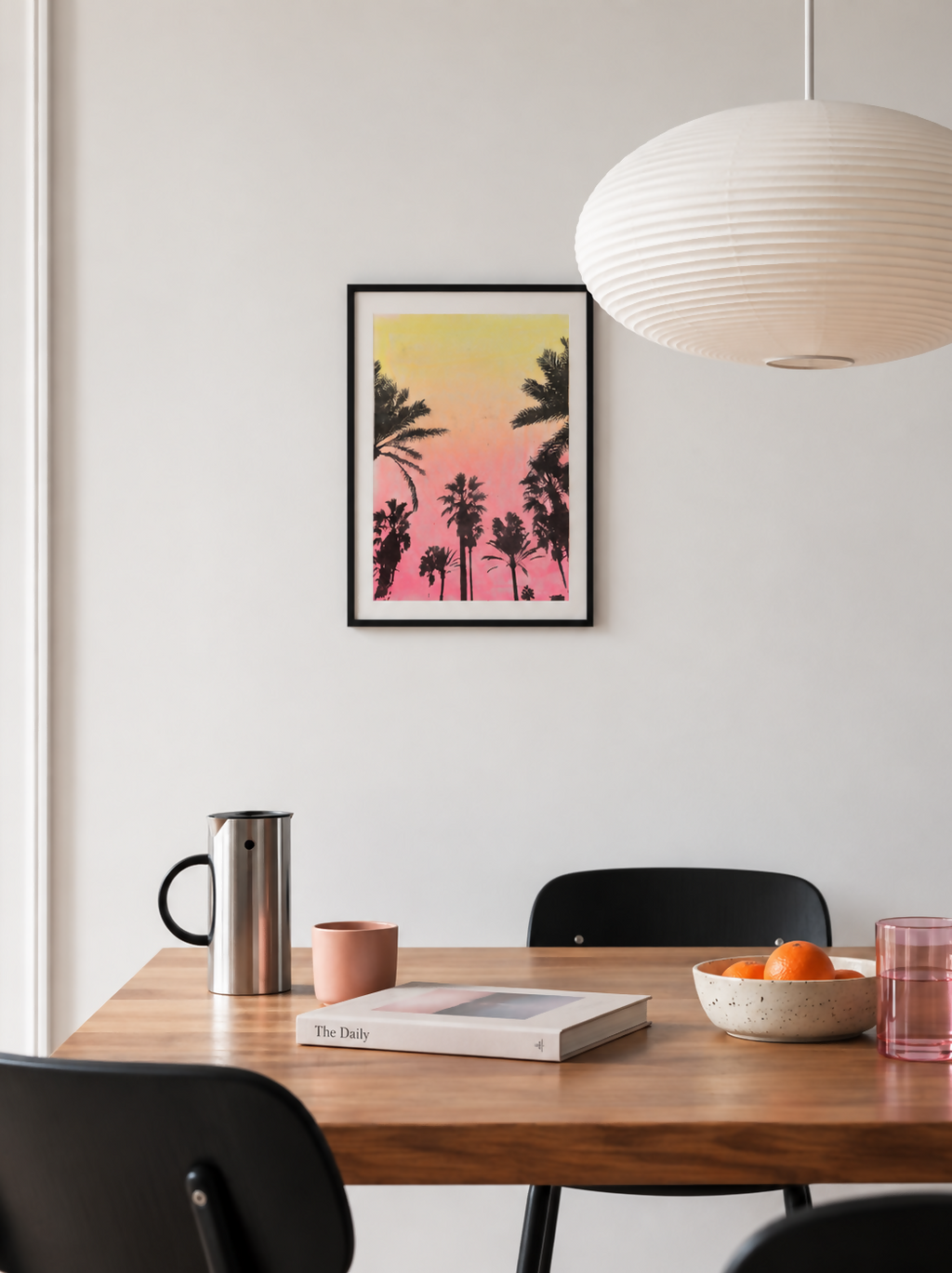 ORIGINELE PALM SCENE MONOPRINT - NEON ROZE GRADIENT