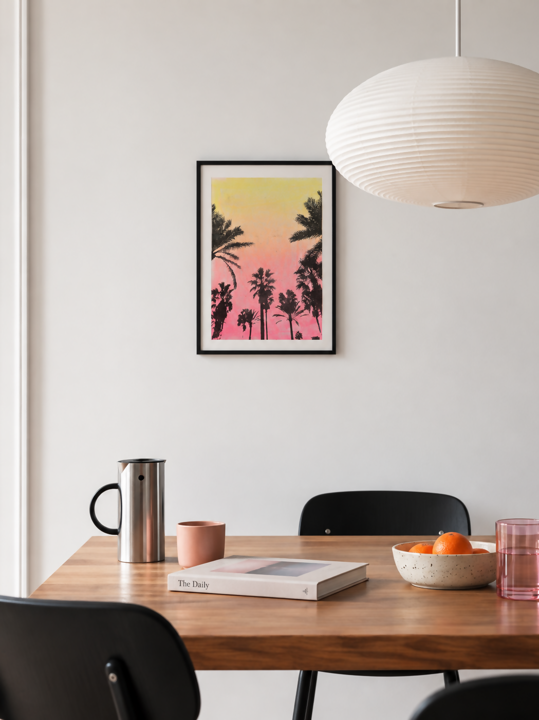 ORIGINELE PALM SCENE MONOPRINT - NEON ROZE GRADIENT