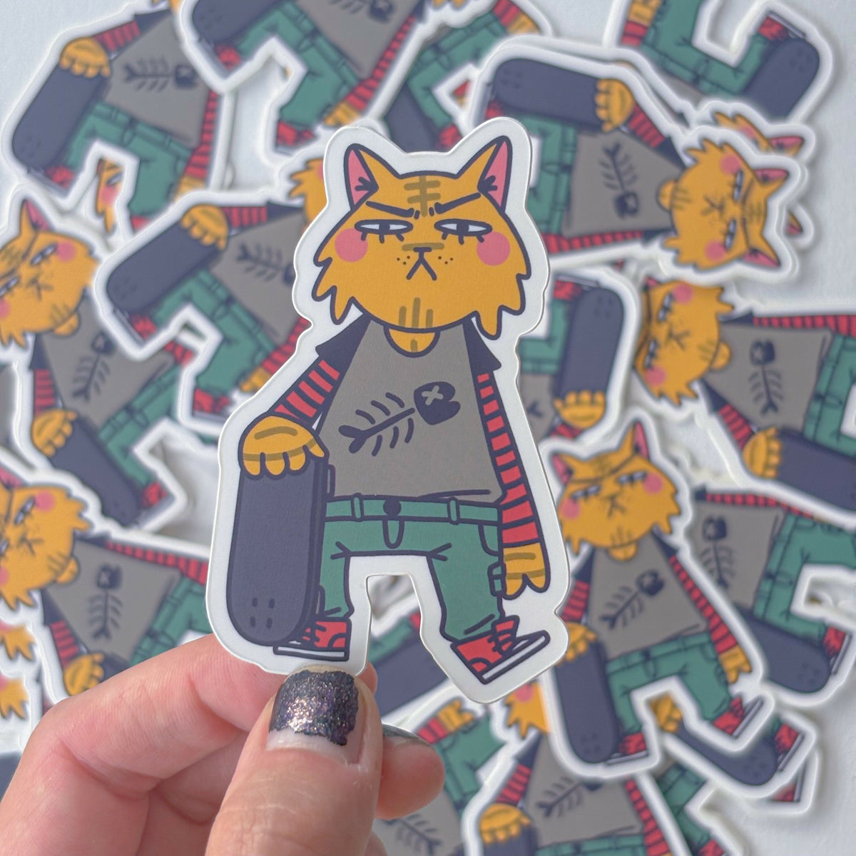 Skater Kat Vinyl Sticker
