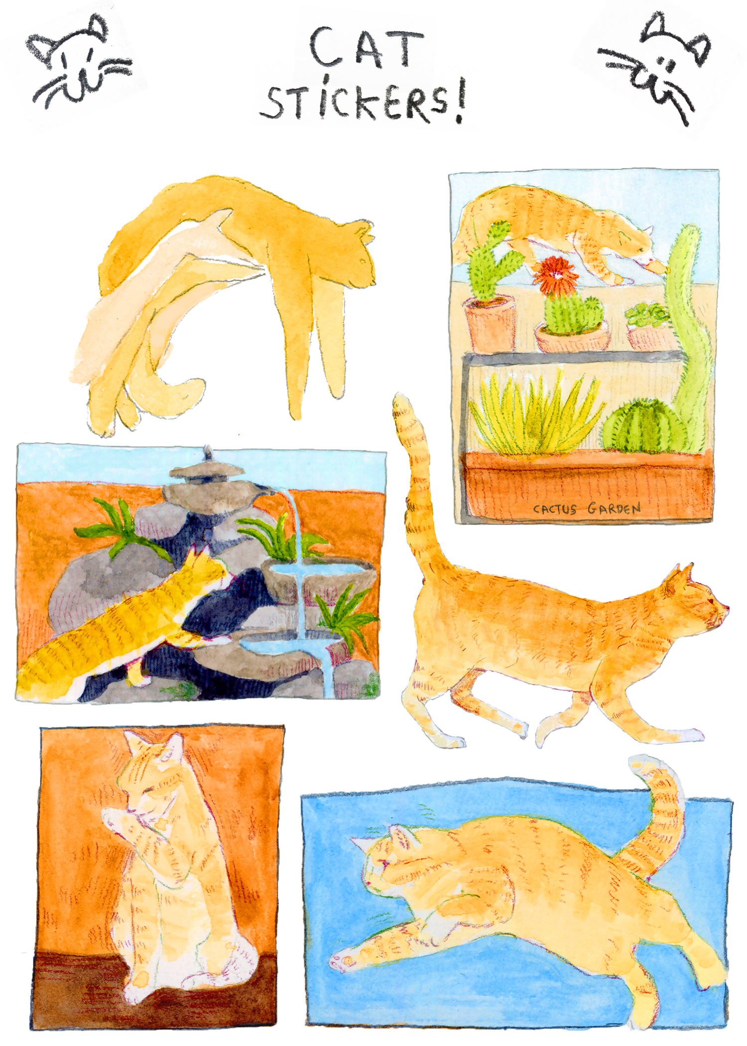 Rode kat stickers