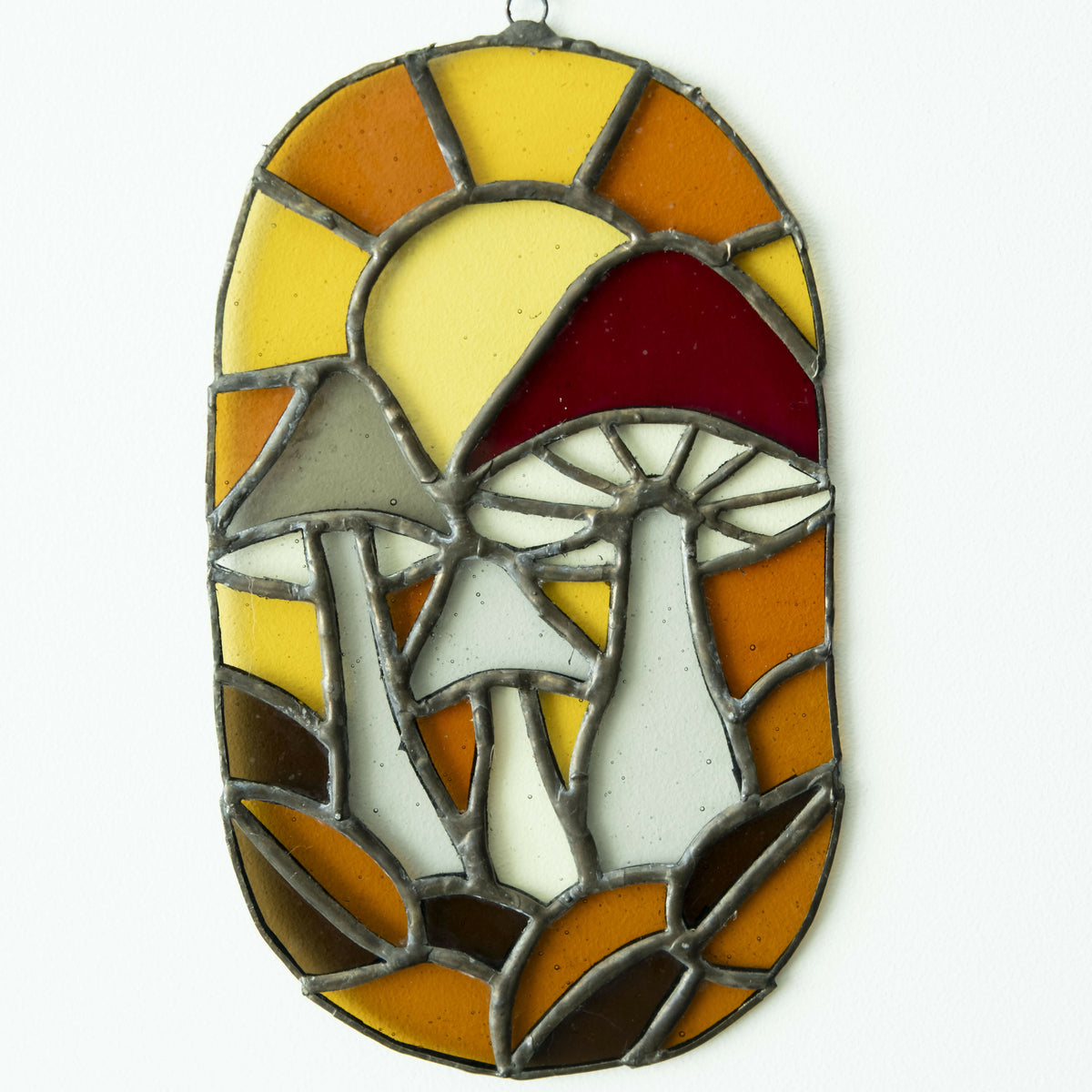 Glas-in-lood paddenstoelen