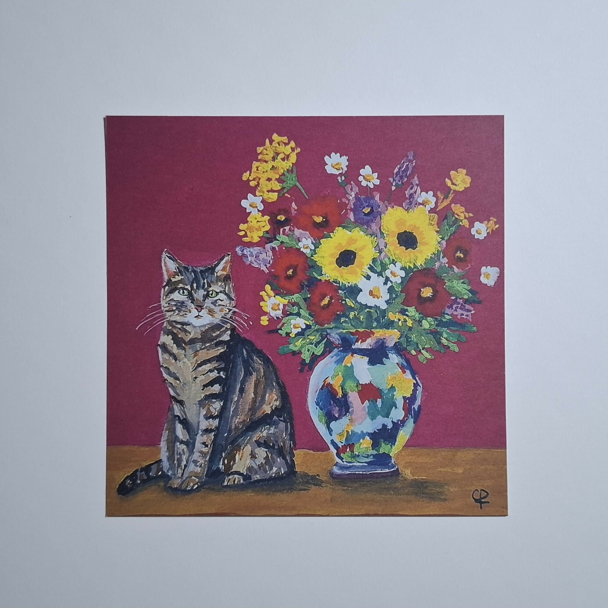 Cat print 'Pink flowers'
