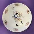 Ballerina Odette – flower cake plate with screen printed ballerina by VlechtwerkDelft