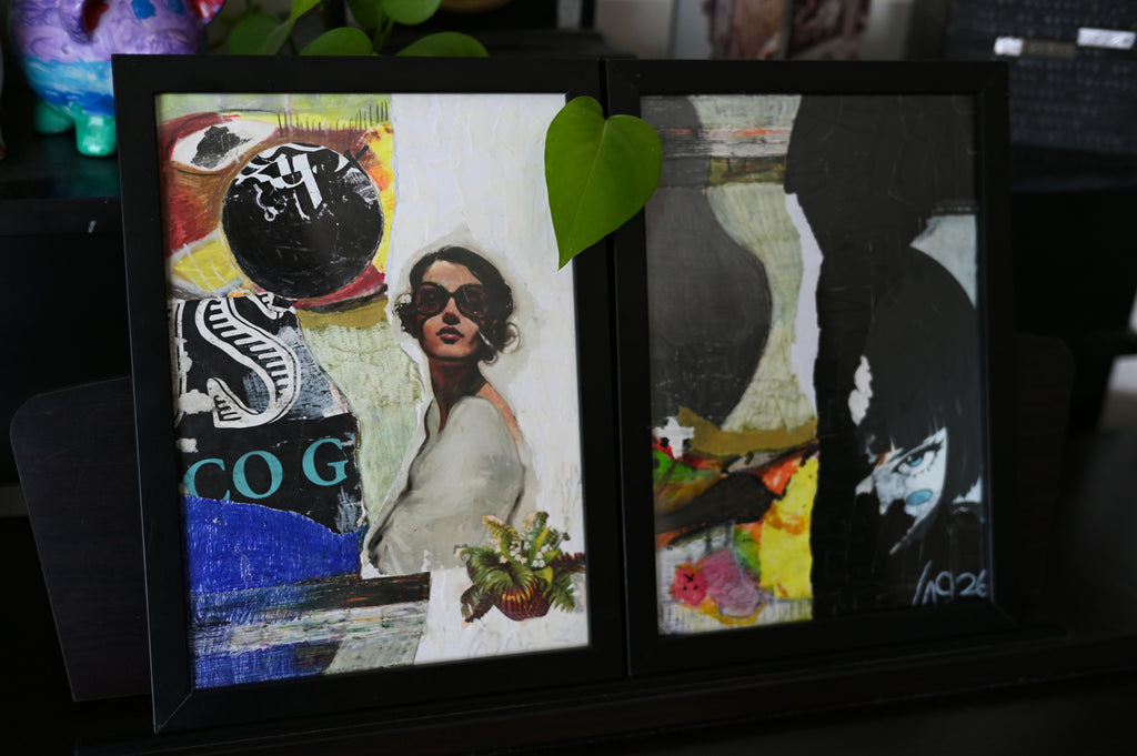 Collage voor aan de muur (Mixed Media) Titel: Florence (due)