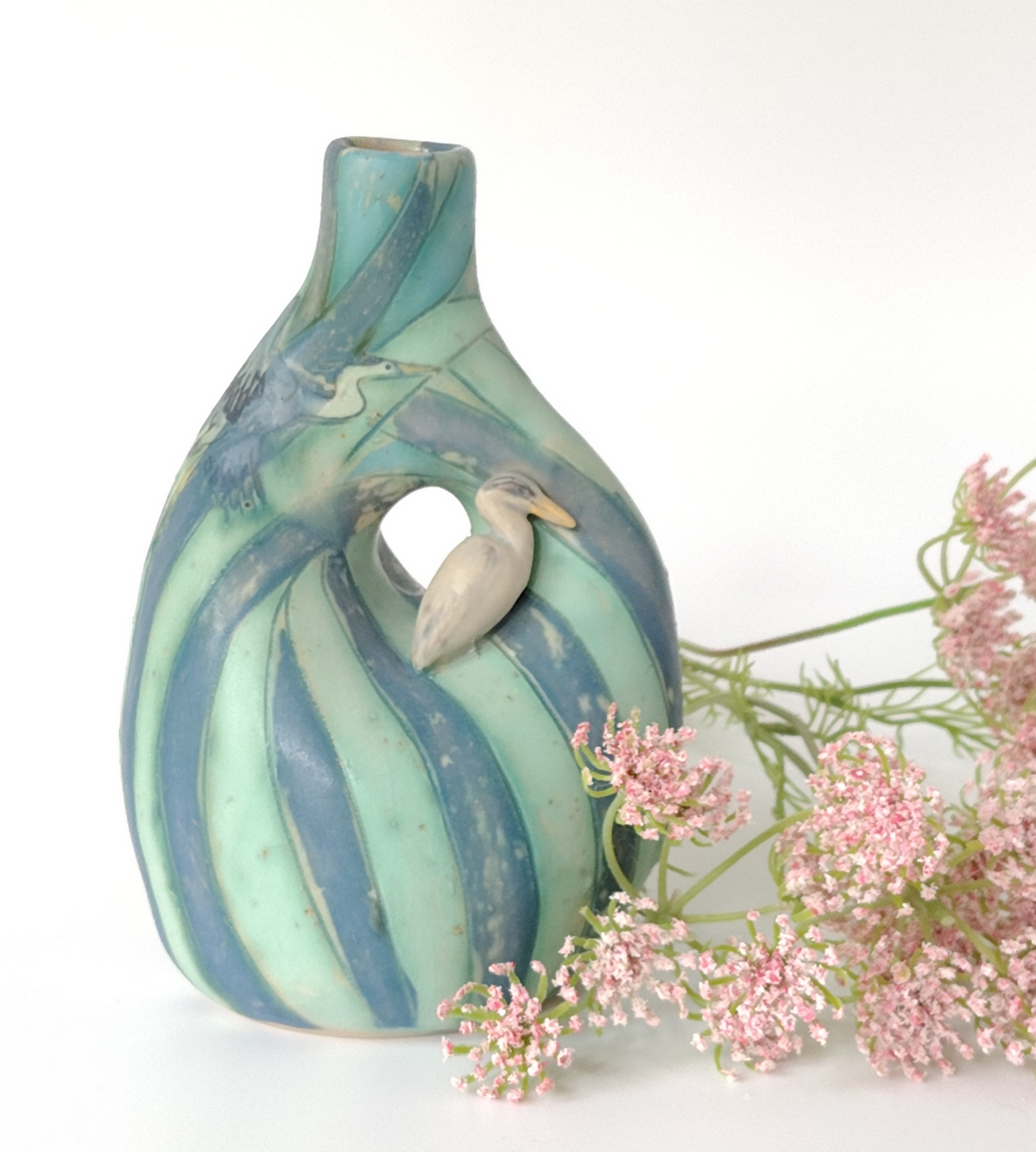 Heron vase by Sabrina keramiek