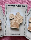 Wooden Money Plant Pin