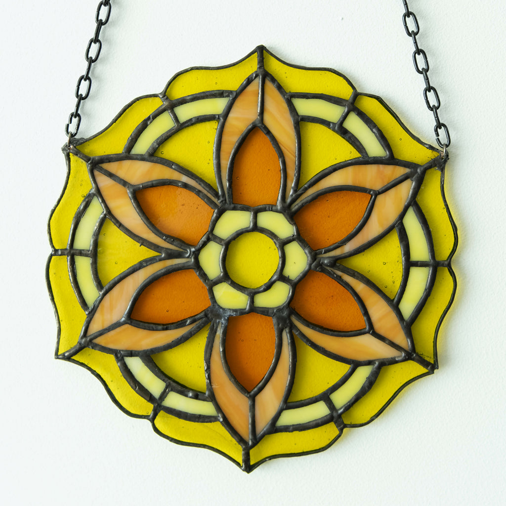 Glas in lood Mandala Geel/Oranje