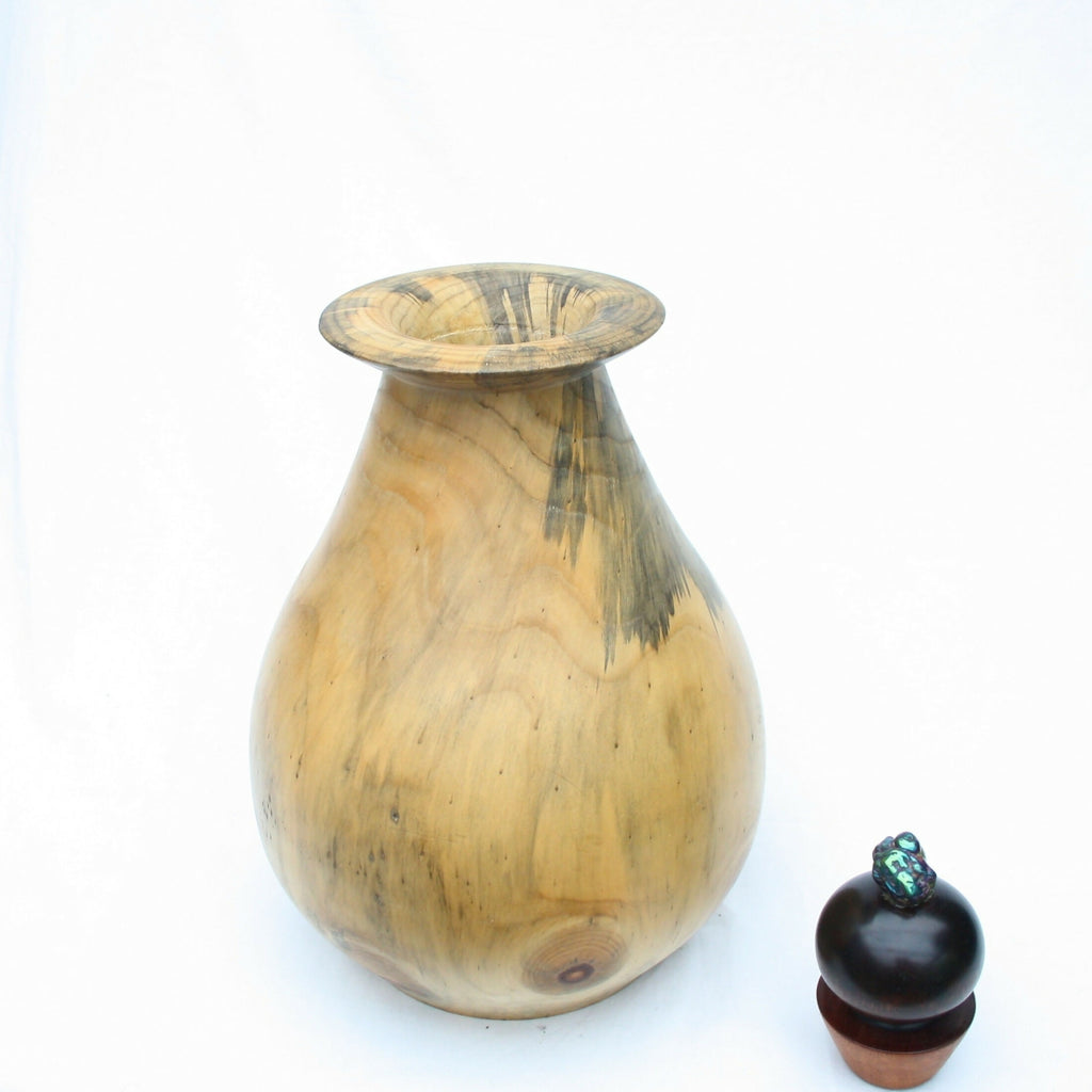 Vase or Urn with bornite gemstone