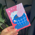 Postcard Cat with Coffee