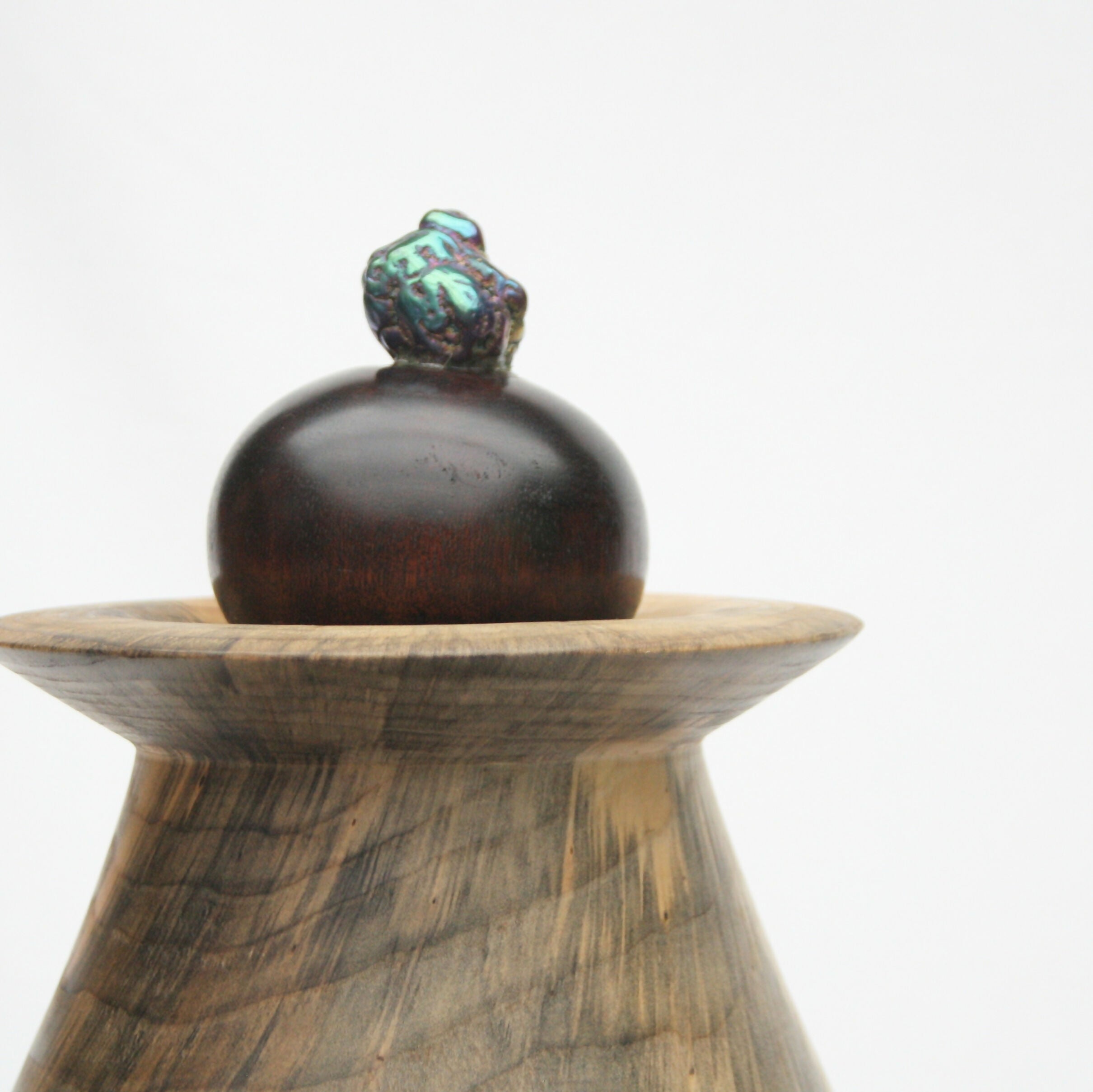 Vase or Urn with bornite gemstone