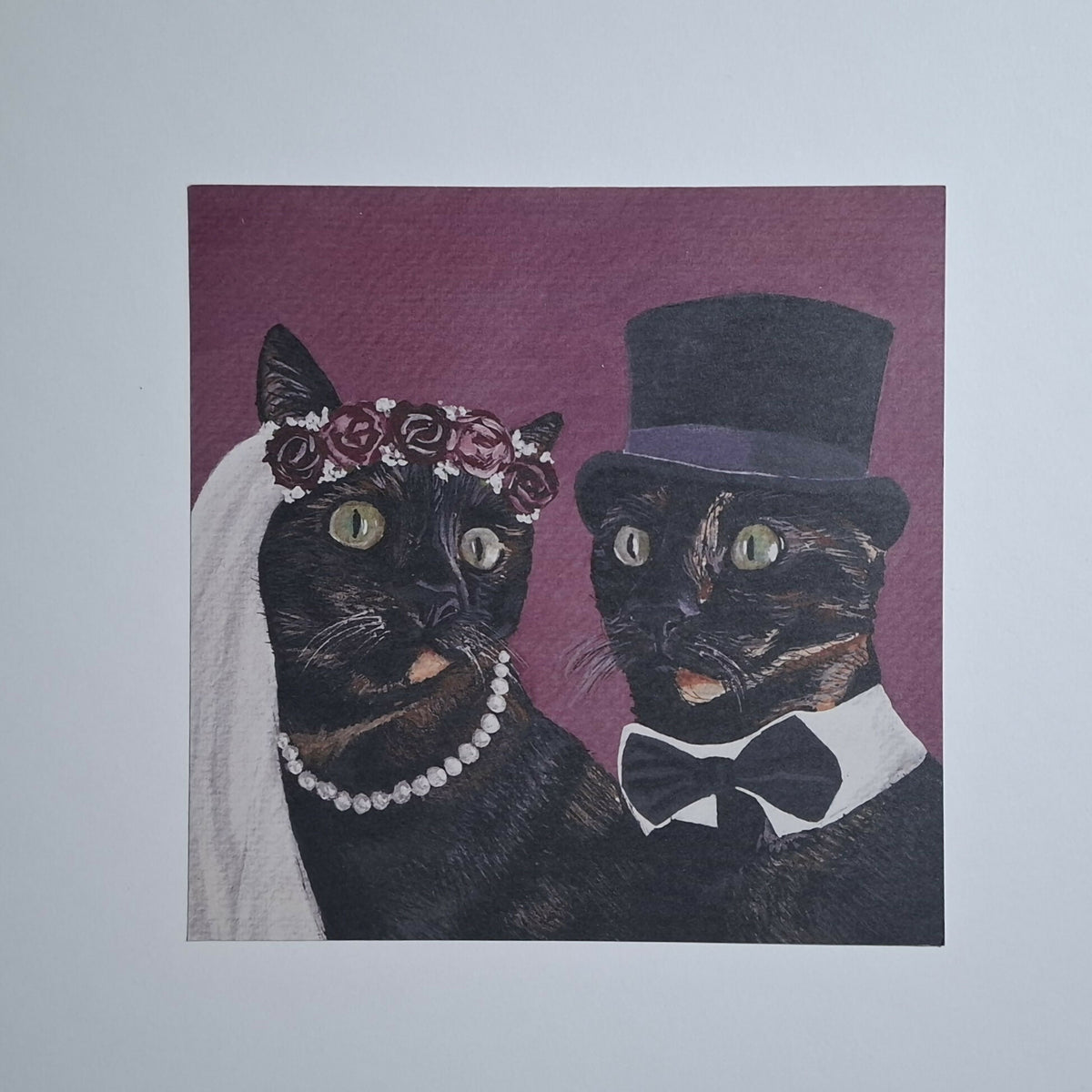 Cat print 'Beemo Just Married'
