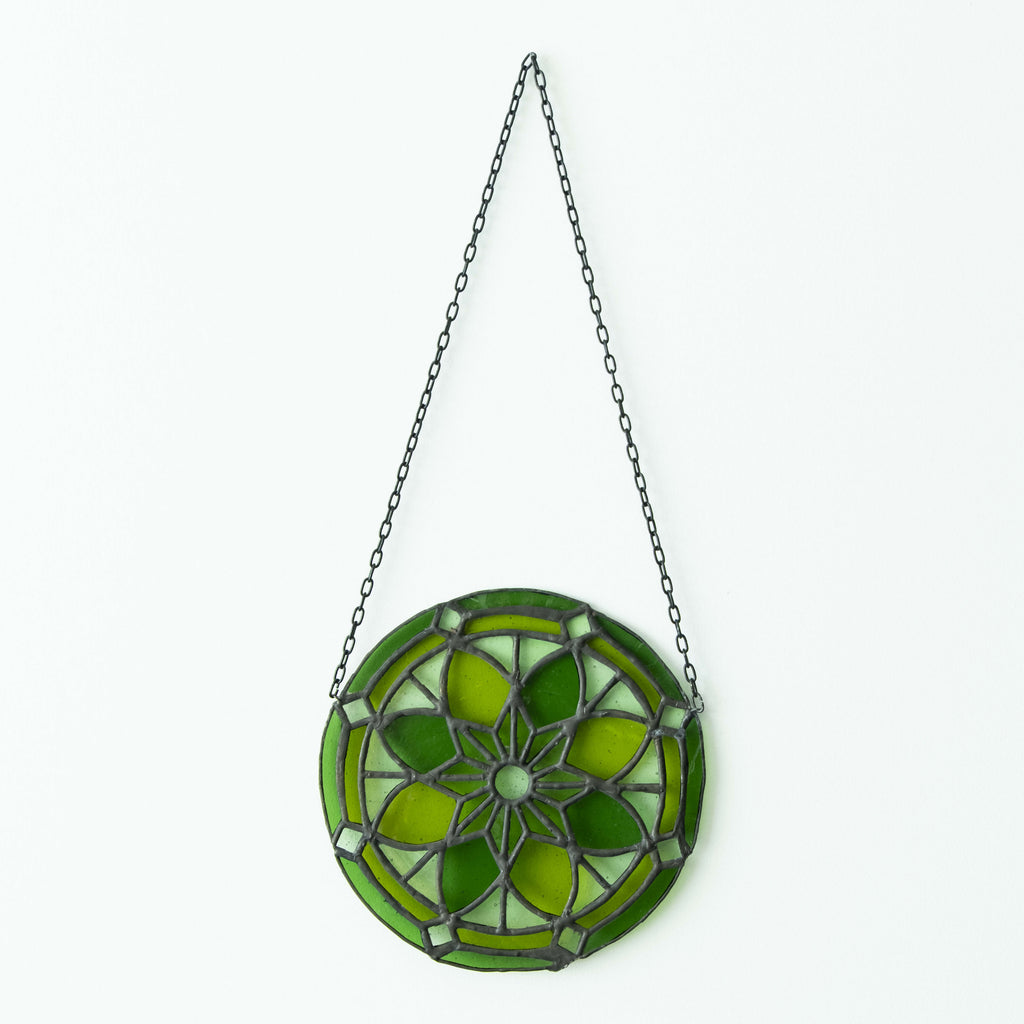 Glas-in-lood Mandala Groen