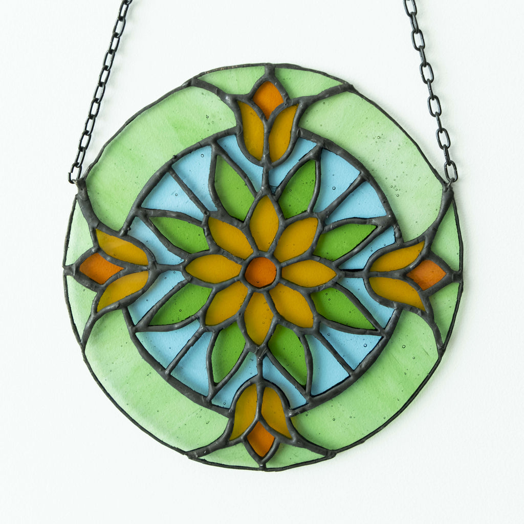 Glas in lood mandala bloem