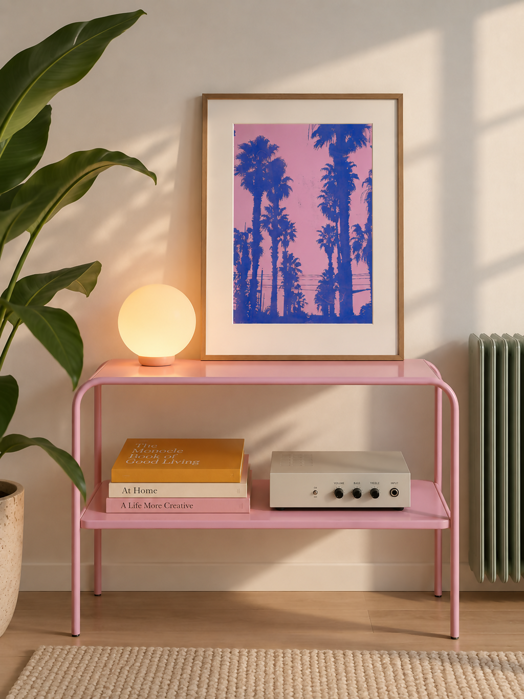 ORIGINELE PALM SCENE MONOPRINT - LICHTROZE