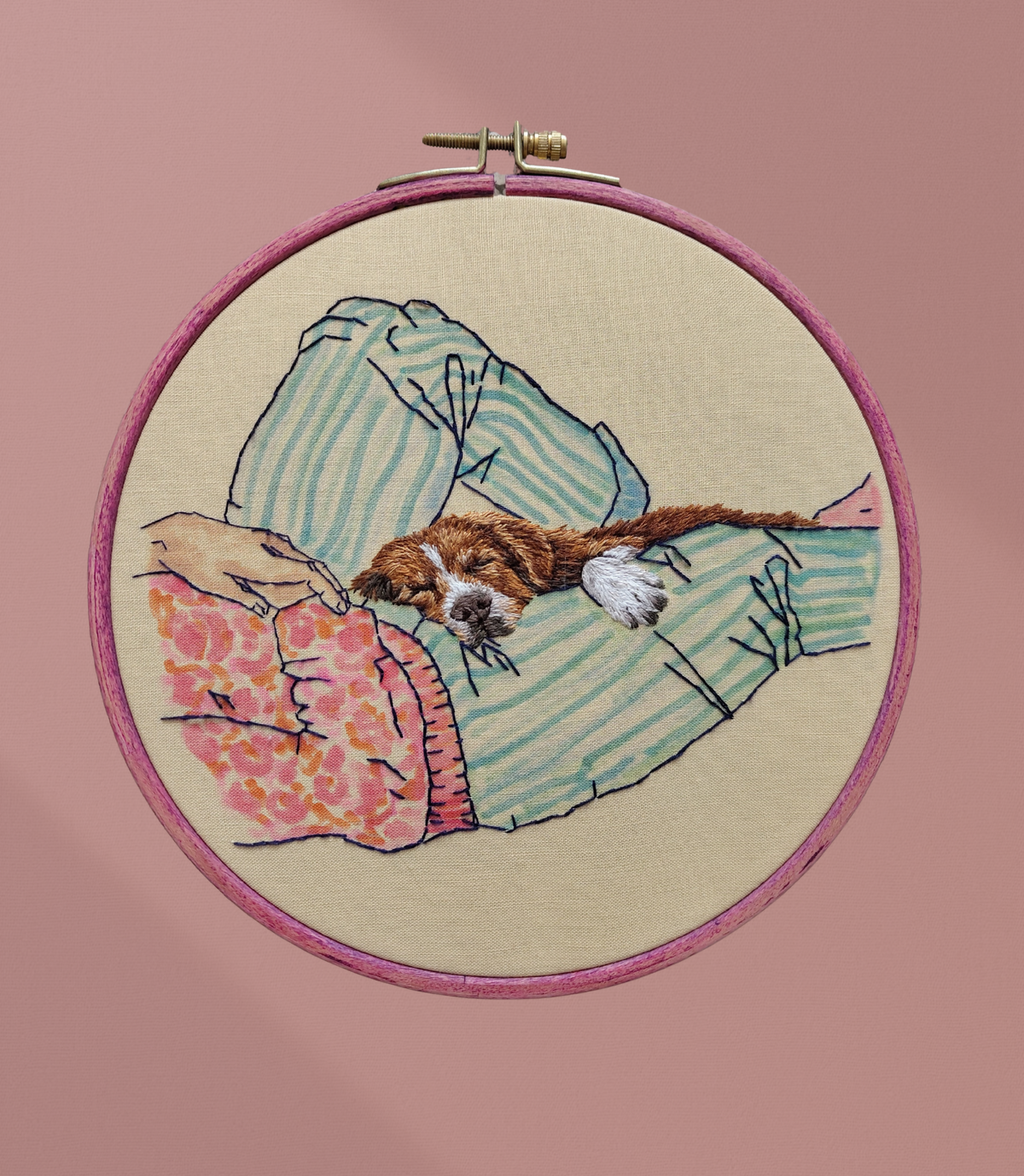 Custom dog portrait - choose your own breed, embroidery by Janneke Embroidery – view 2