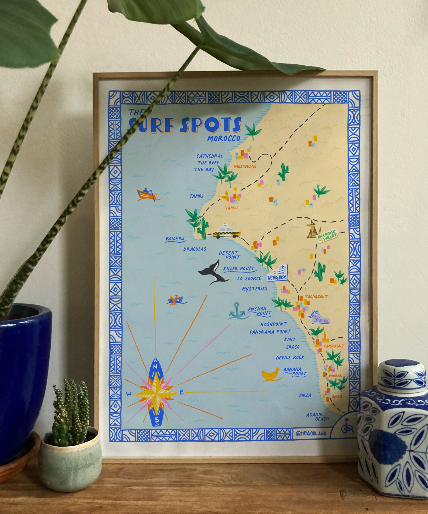 Surfspots kaart Marokko