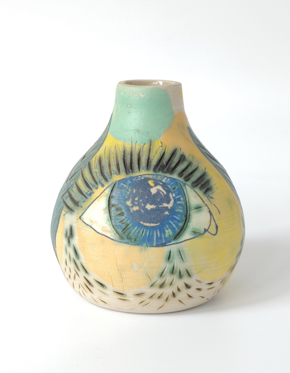 Monoprinted Eye Vase by Sabrina keramiek