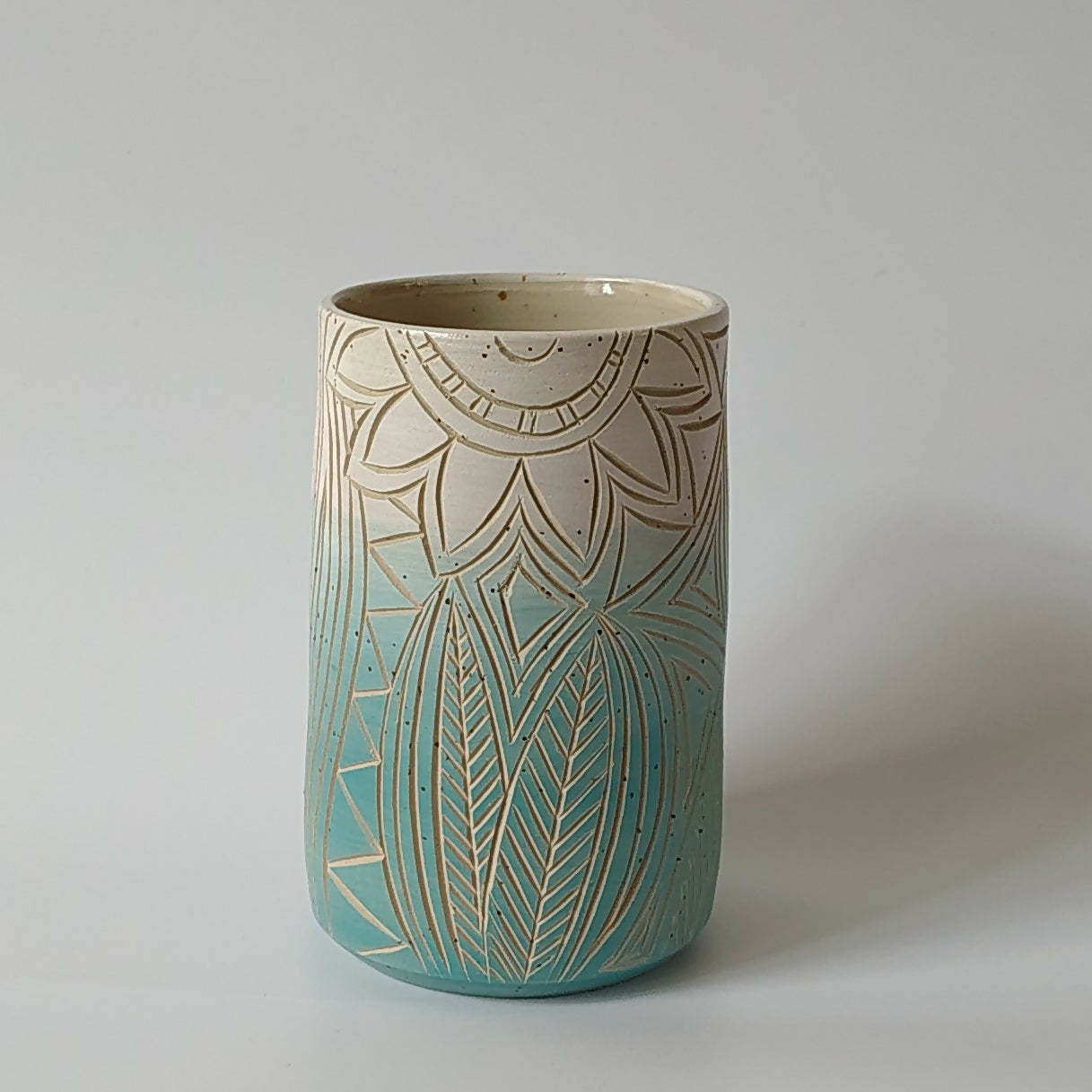 Turquoise Carved Vase