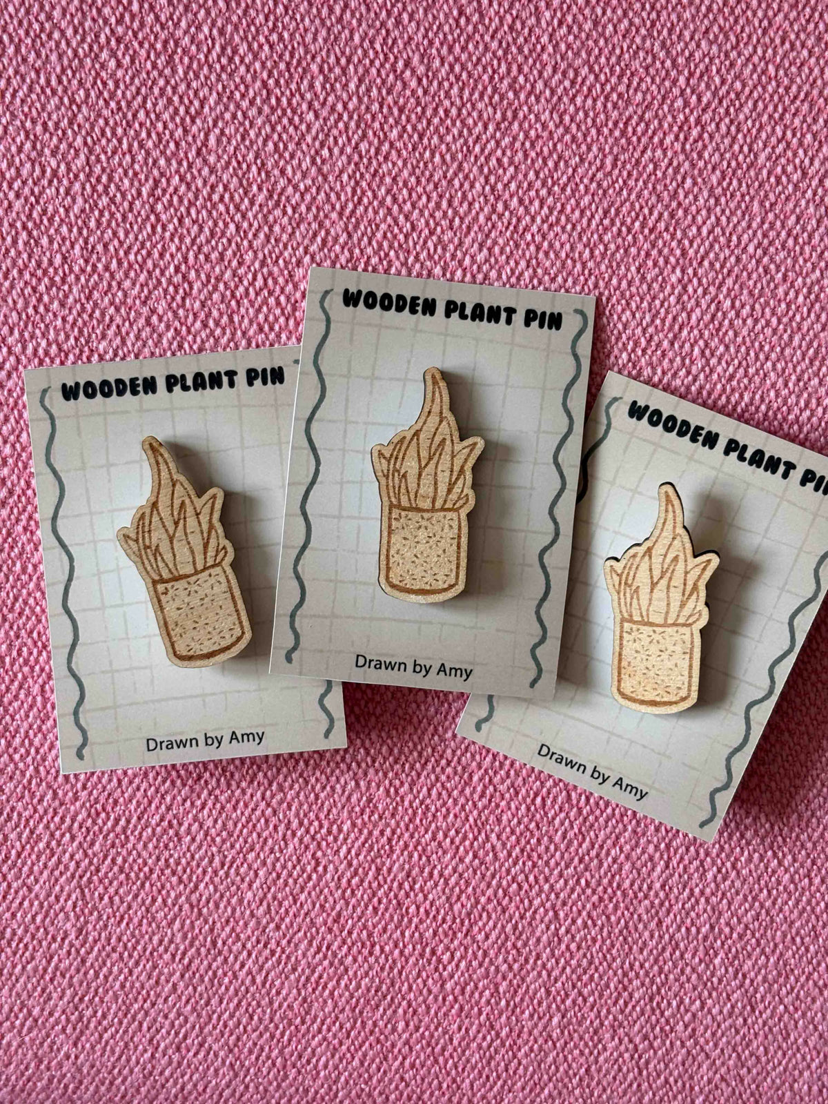 Wooden Snake Plant Pin