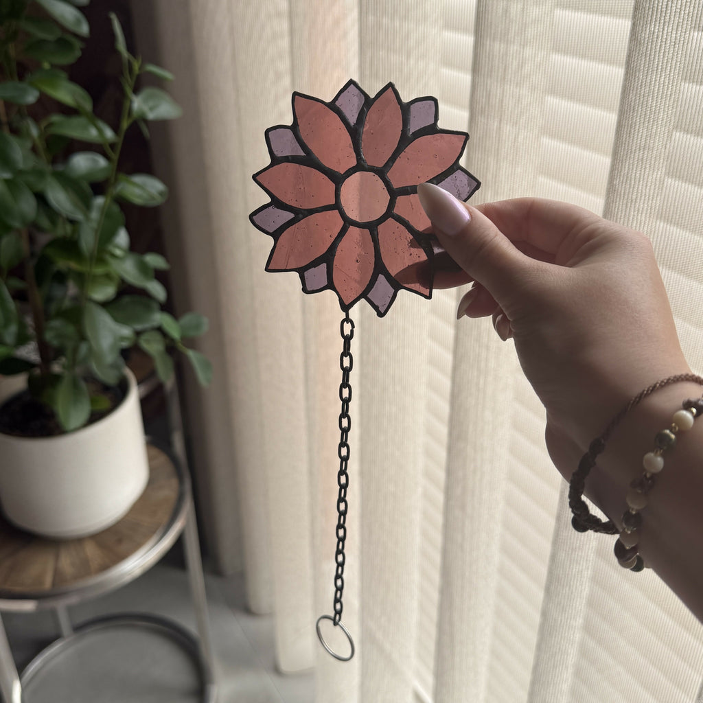 Glas in lood Mini Bloempje Paars