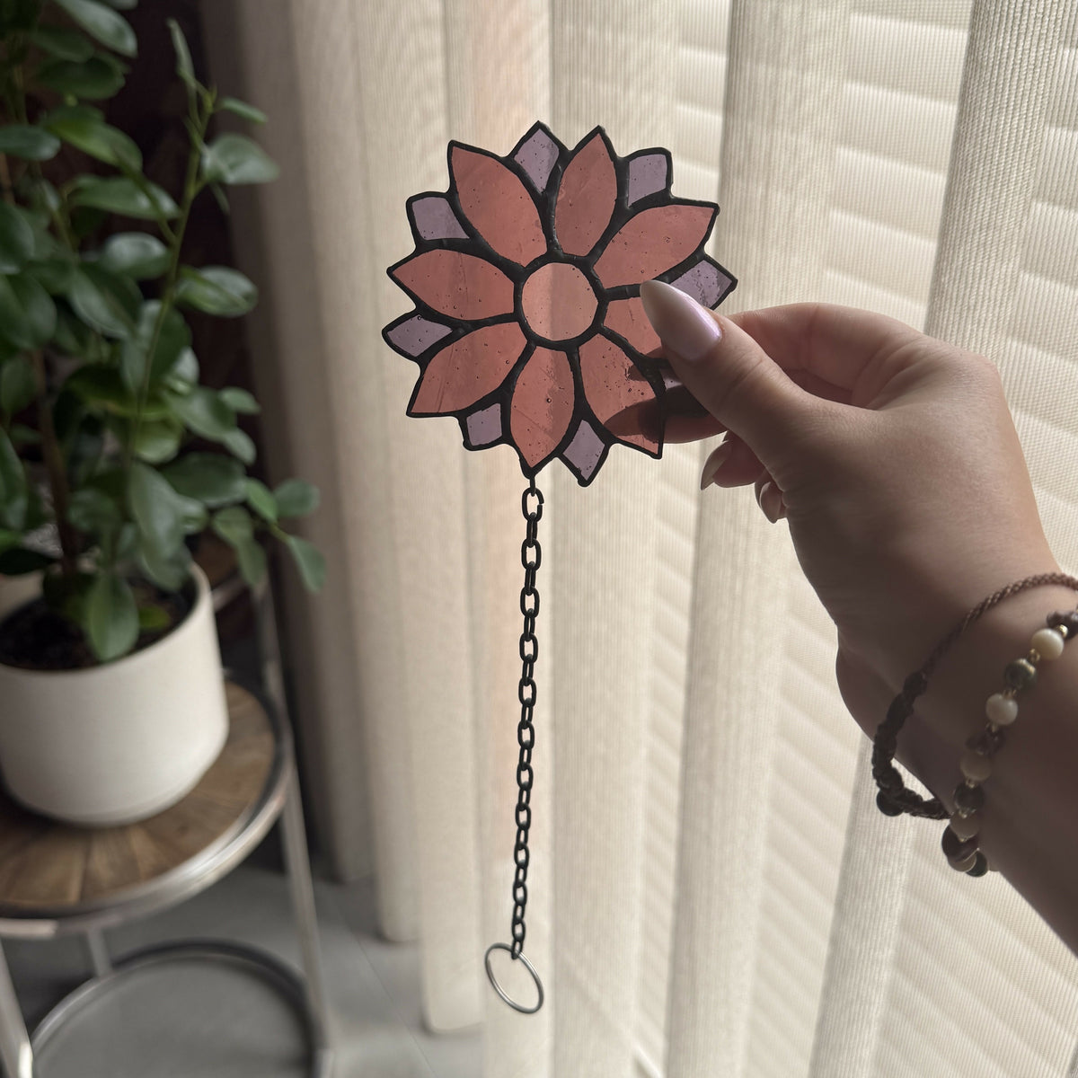 Glas in lood Mini Bloempje Paars