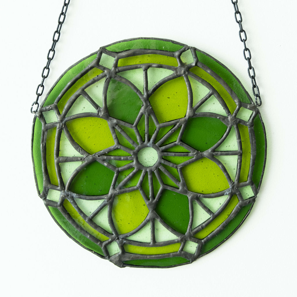 Glas-in-lood Mandala Groen