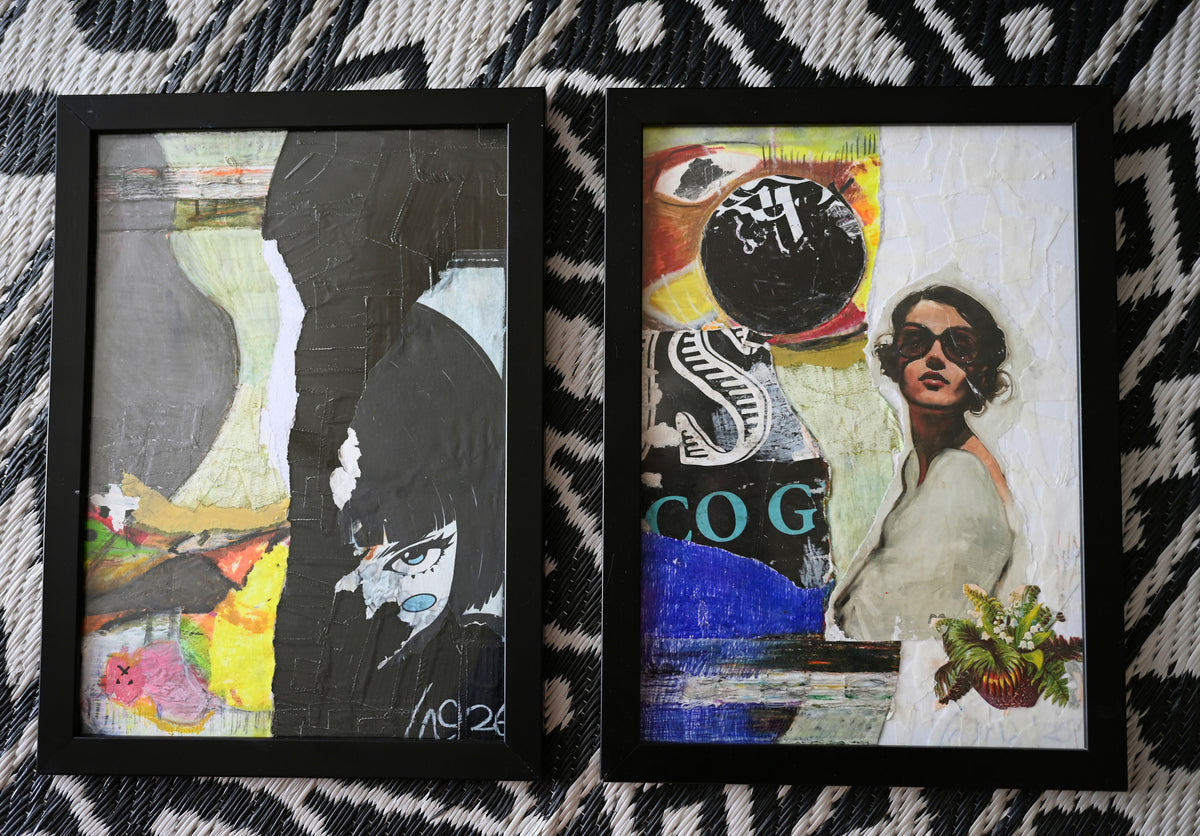 Collage voor aan de muur (Mixed Media) Titel: Florence (due)