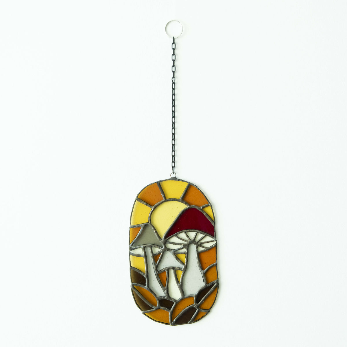Glas-in-lood paddenstoelen