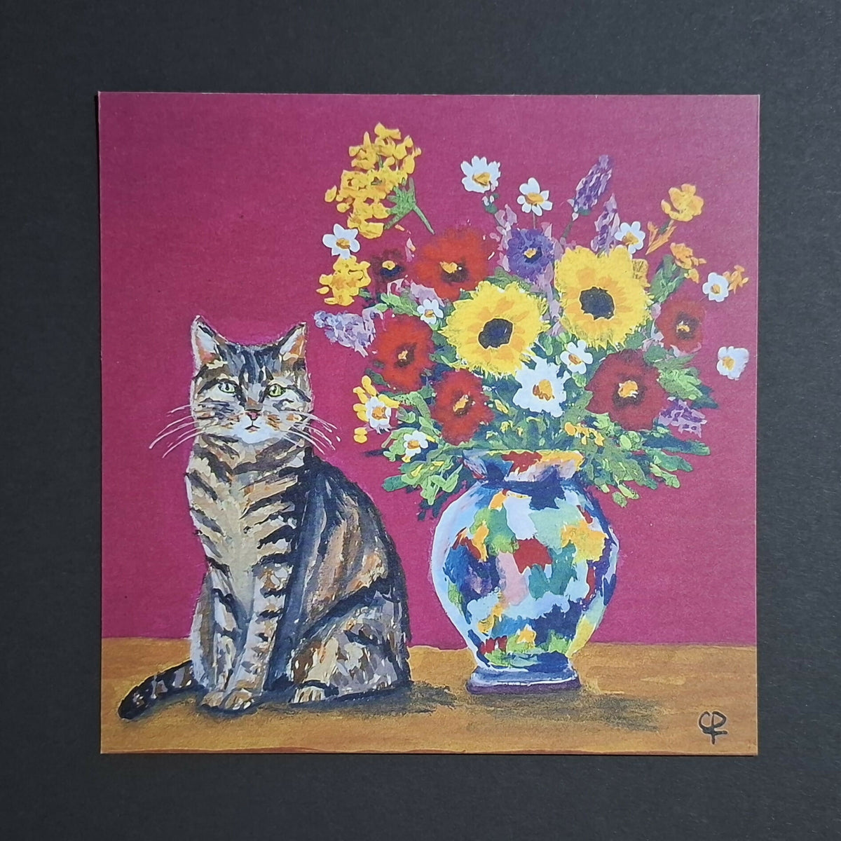 Cat print 'Pink flowers'