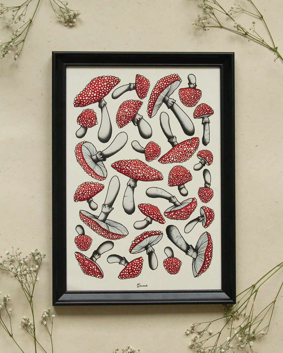 Amanita-explosie - Kunstprint