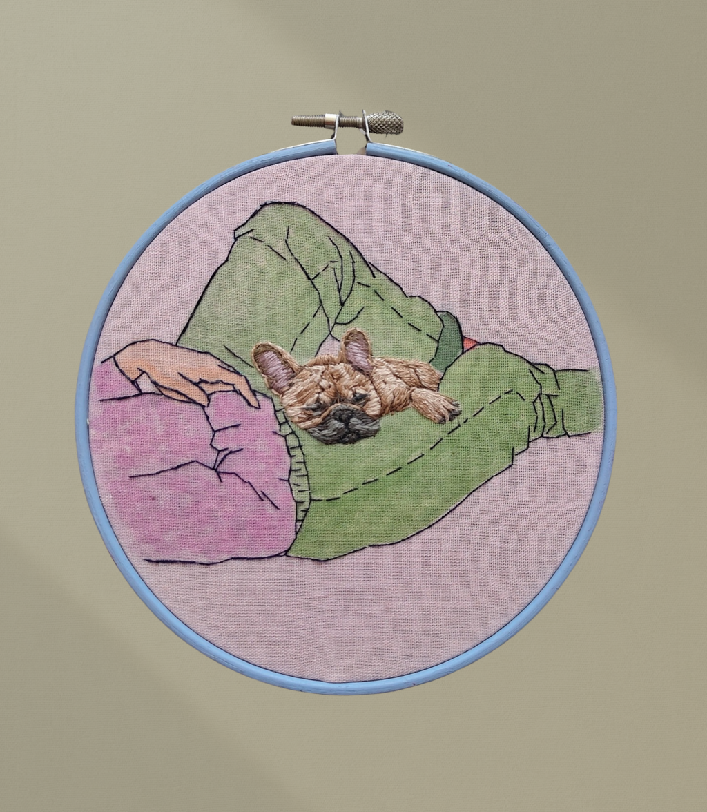 Custom dog portrait - choose your own breed, embroidery by Janneke Embroidery – view 4