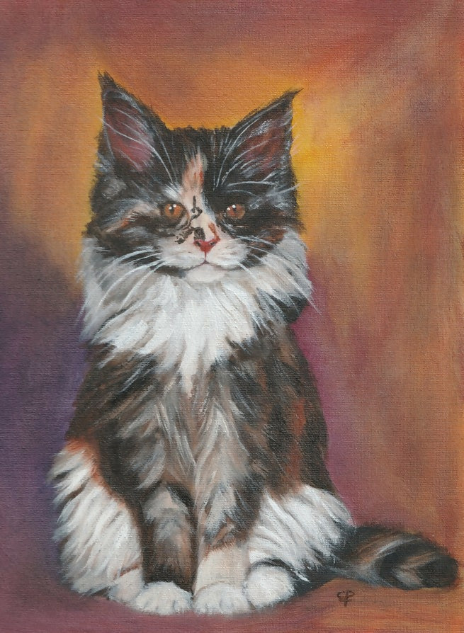 Hand-painted cat portrait 'Luna'