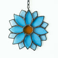 Glas in lood mini bloem blauw