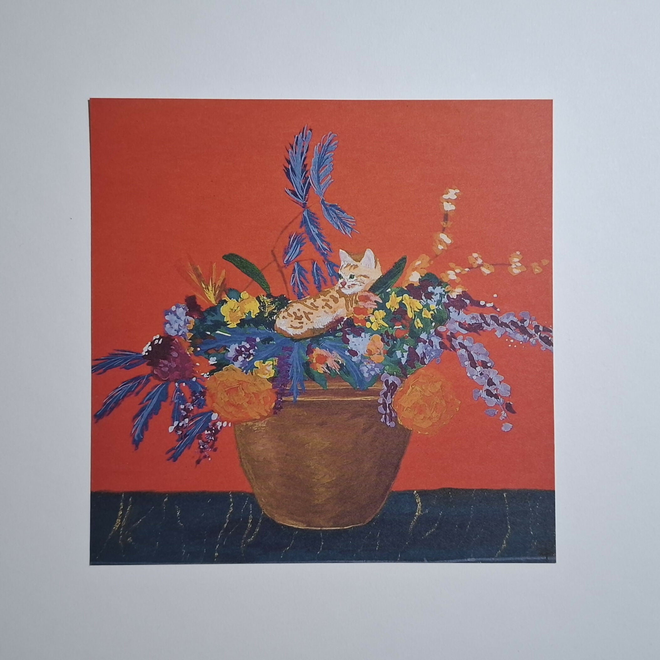 Cat print 'Kitten in flowers'