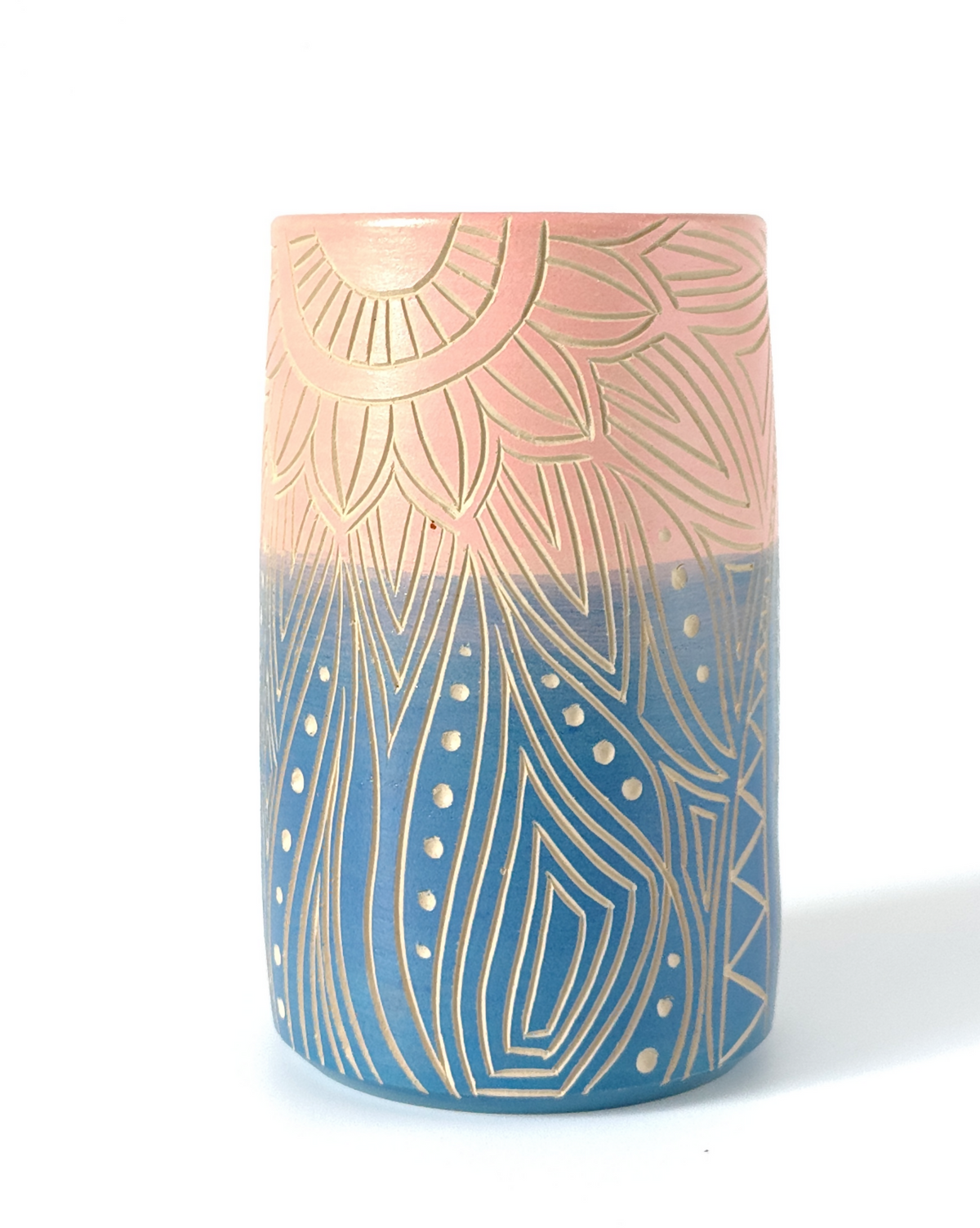 Blue-Pink Sun Vase by Sabrina keramiek